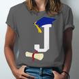 Kids Initial J Letter For Boys Preschool Graduation Kindergarten Unisex Jersey T-Shirt