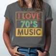 I Love 70's Music Retro Style Nostalgia Vibe 1970 70's Party Unisex Jersey T-Shirt