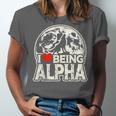 I Love Being Alpha Moonlit Wolf Meme Alpha Introvert Unisex Jersey T-Shirt