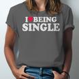 I Love Being Single Red Heart Anxious & Introvert Girl Club Unisex Jersey T-Shirt