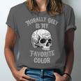 Morally Grey Is My Favorite Color Bookish Skull Unisex Jersey T-Shirt