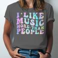 I Like Music More Than People Introvert Musician Retro Unisex Jersey T-Shirt