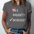 Nice Naughty Introvert List Christmas Introvert Unisex Jersey T-Shirt Nice Naughty Introvert List Christmas Introvert Unisex Jersey T-Shirt