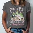 North Pole Tree Farm Merry Christmas Holiday Scene Nostalgia Unisex Jersey T-Shirt