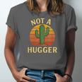 Not A Hugger Cactus Retro Sunset No Hugging Introvert Unisex Jersey T-Shirt Not A Hugger Cactus Retro Sunset No Hugging Introvert Unisex Jersey T-Shirt