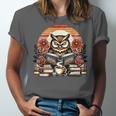 Owl Reading Books Book Library Bookworm Unisex Jersey T-Shirt Owl Reading Books Book Library Bookworm Unisex Jersey T-Shirt