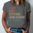 Oysters And Beer Lovers Introvert Quote Vintage Retro Unisex Jersey T-Shirt