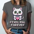 Pixel Art Pet Cat Y2K Retro Vintage Digital Nostalgia Tech Unisex Jersey T-Shirt