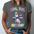 Preschool Graduate Shirt ABC 123 Mic Drop Llama Graduation Unisex Jersey T-Shirt