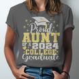 Proud Aunt Of 2024 College Graduate Family 24 Graduation Unisex Jersey T-Shirt