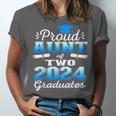 Proud Aunt Of Two 2024 Graduate Class 2024 Graduation Family Unisex Jersey T-Shirt