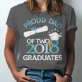 Proud Dad Of Two 2018 Graduates Twin Dads Graduation Unisex Jersey T-Shirt