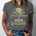 Proud Little Brother Class 2024 Graduate Senior Graduation Unisex Jersey T-Shirt