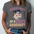Proud Mom Of a 2024 Graduate Floral Flower Family Graduation Unisex Jersey T-Shirt