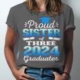 Proud Sister Of Three 2024 Graduate 23 Class Graduation Unisex Jersey T-Shirt