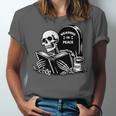 READING IN PEACE RIP Introvert Skeleton Read Book Meme Unisex Jersey T-Shirt