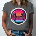 Retro 80s Synthwave Sunset & Palm Trees Retro Nostalgia 80s Unisex Jersey T-Shirt Retro 80s Synthwave Sunset & Palm Trees Retro Nostalgia 80s Unisex Jersey T-Shirt