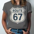 Retro Route 67 Highway Sign Vintage Road Nostalgia Unisex Jersey T-Shirt Retro Route 67 Highway Sign Vintage Road Nostalgia Unisex Jersey T-Shirt