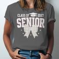 Retro Senior 2027 Girl Coquette Bow Class Of 2027 Graduation Unisex Jersey T-Shirt