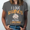 I Like Rhinos And Maybe 3 People Introvert Animal Unisex Jersey T-Shirt