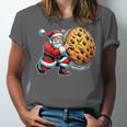Santa Holding Cookie Xmas Baker Introvert Christmas Unisex Jersey T-Shirt