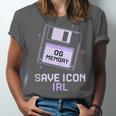 Save Icon IRL Retro Tech Humor Floppy Disk 90s Nostalgia Unisex Jersey T-Shirt