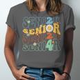 Senior 2024 Groovy Retro Class Of 2024 Graduation Senior 24 Unisex Jersey T-Shirt