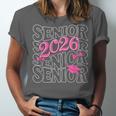 Senior 2026 Class Of 2026 Coquette Pink Bow Graduation Moms Unisex Jersey T-Shirt