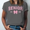 Senior 2026 Class Of 2026 Coquette Pink Bow Graduation 2026 Unisex Jersey T-Shirt