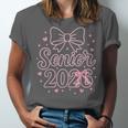Senior 2026 Class Of 2026 Coquette Pink Bow Graduation Unisex Jersey T-Shirt