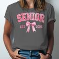 Senior 2026 Coquette Pink Bow Class Of 2026 Graduation Girls Unisex Jersey T-Shirt