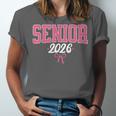 Senior 2026 Pink Coquette Bow Class Of 2026 Graduation Women Unisex Jersey T-Shirt