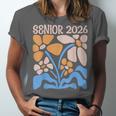 Senior 2026 Retro Groovy Flowers Graduation Unisex Jersey T-Shirt