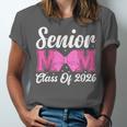 Senior Mom Class Of 2026 Pink Coquette Bow Graduation Unisex Jersey T-Shirt