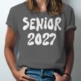 Senior Retro Class Of 2027 Graduation High School College Unisex Jersey T-Shirt