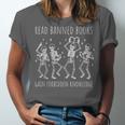 Skeleton Read Banned Books Gain Forbidden Knowledge Unisex Jersey T-Shirt