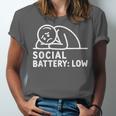 Social Battery Low Apparel Introvert Humor Unisex Jersey T-Shirt Social Battery Low Apparel Introvert Humor Unisex Jersey T-Shirt