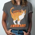 SOCIALLY AWKWARD FUNNY CAT ANTISOCIAL INTROVERT WEIRD Unisex Jersey T-Shirt