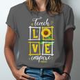 Sunflower Teach Love Inspire Cool Graduation Teacher School Unisex Jersey T-Shirt