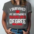 I Survived My Boyfriend's Bachelor's Degree Graduation Unisex Jersey T-Shirt