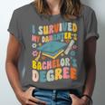 i Survived My Daughter's Bachelors Degree Groovy Graduation Unisex Jersey T-Shirt