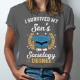 I Survived My Son's Sociology Degree Graduation Unisex Jersey T-Shirt