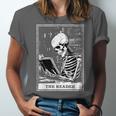 Tarot Card Shirt The Reader Tarot Skeleton Reading Book Unisex Jersey T-Shirt