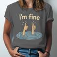 Two Thumbs Up I'm Fine Sarcastic Meme Introvert Humor Unisex Jersey T-Shirt