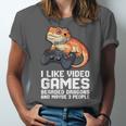 I Like Video Games Bearded Dragon Gamer Introvert Mood Unisex Jersey T-Shirt I Like Video Games Bearded Dragon Gamer Introvert Mood Unisex Jersey T-Shirt