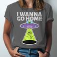 I Wanna Go Home Introvert UFO UAP Flying Saucer Trippy Alien Unisex Jersey T-Shirt