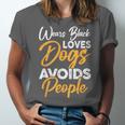 Wears Loves Dogs Avoids People I Introvert Unisex Jersey T-Shirt