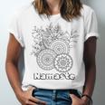 Adult Coloring Book Namaste Yoga Flowers Unisex Jersey T-Shirt