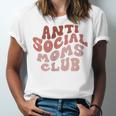Anti Social Moms Club On Back Retro Introvert Unsociable Unisex Jersey T-Shirt Anti Social Moms Club On Back Retro Introvert Unsociable Unisex Jersey T-Shirt