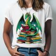 Book Dragon Reading Books Unisex Jersey T-Shirt Book Dragon Reading Books Unisex Jersey T-Shirt